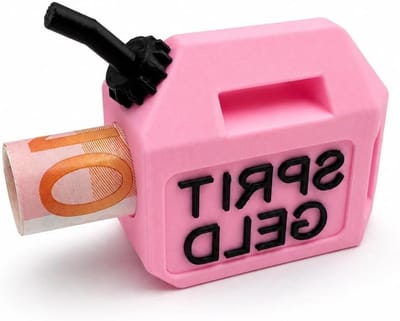 Roze jerrycan geldgeschenkverpakking voor tankbonnen, rijbewijs en verjaardagen - origineel cadeau voor vrienden