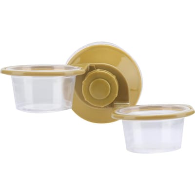 ABS Plastic Huisdier Reptiel Ophang Voerbak Vast Hangend Water Kweekbak Voedingsgereedschap Dubbel beige