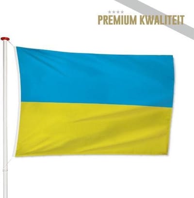 Oekraïense Vlag Oekraïne 100x150cm - Kwaliteitsvlag - Geschikt voor buiten