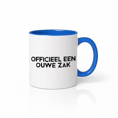 Grappige “Officieel Een Ouwe Zak” Mok – Humoristische Nederlandse Quote Koffiebeker – 330ml Cadeau voor Mannen
