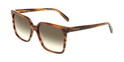Ferragamo SF2102S Striped brown 57/16/145 WOMAN Zonnebrillen
