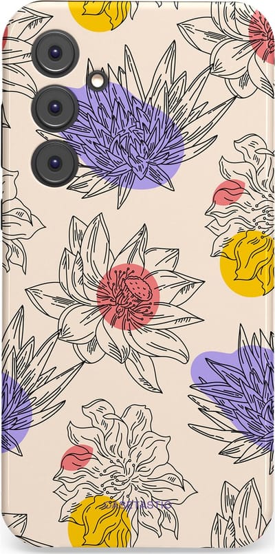 Casetastic Hoesje Geschikt voor Samsung A35 - Stijlvolle Beschermende Duo-layer Case - Bloemenschets