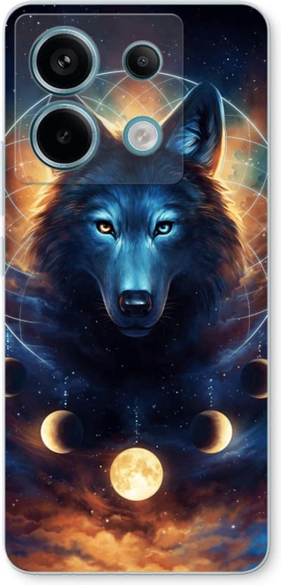 Case Company® - Hoesje geschikt voor Xiaomi Poco X6 hoesje - Wolf Dreamcatcher - Soft Cover Telefoonhoesje - Bescherming aan alle Kanten en Schermrand
