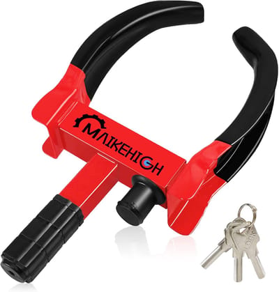 Universele Wielklem - Parkeerklem Diefstal - Voertuig Beveiligen - Verstelbaar 9 Gaten - 42x24x7 cm - Rood Geel