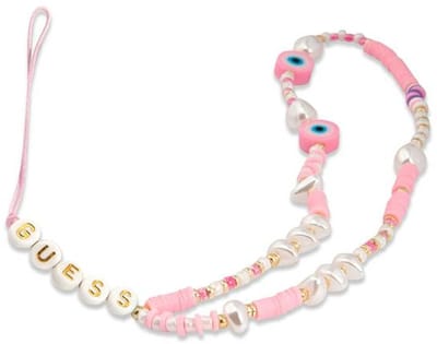 Guess GUSTSHPP Telefoonband hanger roze/roze kralenschelp