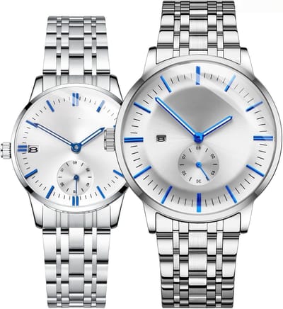 Waterdichte Horloge Doos voor Stellen met RVS Armband en Datumweergave - Perfect voor Cadeaus en Organisatie