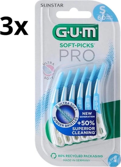 GUM Soft Picks PRO Small – 3 x 60 Stuks - Voordeelverpakking