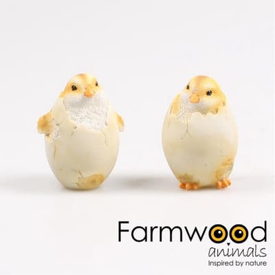 Farmwood Tuinbeeld kuikentje uit ei | 7 x7 x 10 cm