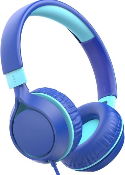 StayPowered Kinderkoptelefoon - Veilig en Comfortabel Luisteren - 85 dB Volume Begrenzer - HD Stereo Geluid - Lichtgewicht & Opvouwbaar - Verstelbare Hoofdband - Brede Compatibiliteit - Zacht & Duurzaam - Blauw - Levering Sneller dan Aangegeven!