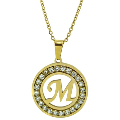 Initiaal ketting met letter hanger M – Premium gold-plated staal