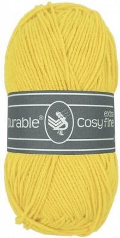10 x Durable Cosy extra fine yellow - geel (2180) - acryl en katoen garen - 50 grams - pendikte 3 a 3,5mm