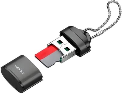 2-in-1 USB 2.0 Micro SD Kaartlezer – Sleutelhanger Adapter voor TF Geheugenkaarten – Compact en Draagbaar