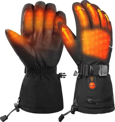 Oplaadbare verwarmde handschoenen voor wandelaars en skiërs met touchscreen