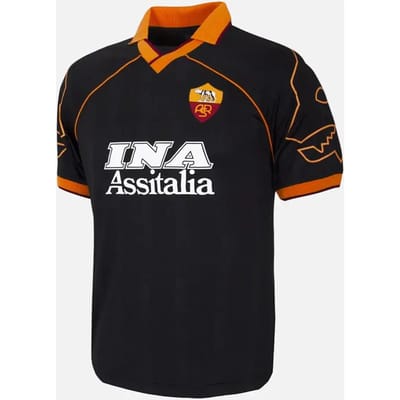 COPA - AS Roma 1999/00 Third Retro Voetbalshirt - Heren - Zwart - M