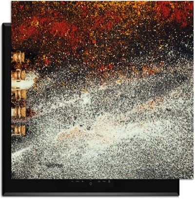 KitchenArt - Spice Bottles – Inductie Beschermer - 59x52 cm - Kookplaat Beschermer - Luxe Afdekplaat Inductieplaat - Anti-slip & Oprolbaar - Beschermmat Inductiekookplaat