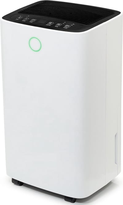 Nurion Slimme luchtontvochtiger compact Ontvochtigt 12 Liter per dag - 2L Waterreservoir - Was en droog functie - Slaapkamer, Badkamer en Woonkamer en Kelder - Vochtopnemer voor in Huis - Dehumidifier - Wit