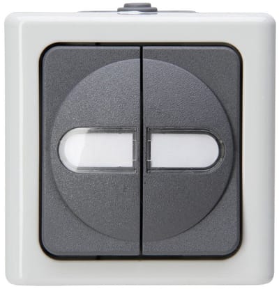 Kopp 560556003 BlueElectric Compleet Serieschakelaar spatwaterdicht Grijs 1 stuks