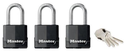 Master Lock M115EURTRILF - Set van 3 weersbestendige hangsloten
