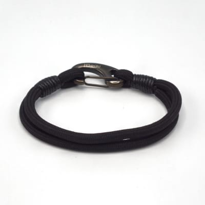 HBeau - Kinderarmband - Paracord - Zwart - RVS Sluiting - Maat XS
