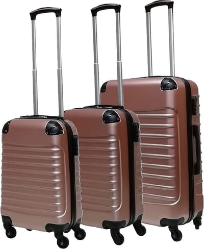Quadrant 3 delige ABS Kofferset - 2 x handbagage koffer / 1 x grote koffer - Rosé Gold
