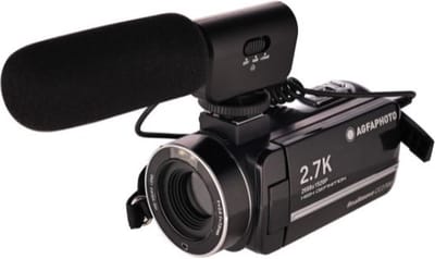 AGFA PHOTO Realimove CC2700 – Caméscope Numérique (Vidéo 2.7K, 24MP, Écran Tactile 3’’, Zoom 18X, Télécommande, 2 Batteries, Micro, Batterie Lithium) Noir