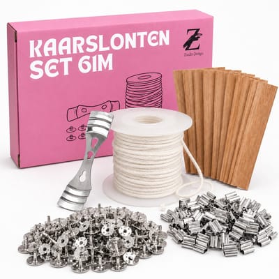 ZoeZo Kaarslonten voor Zelf Kaarsen Maken 61 meter - Kaars lonten - Zelf kaarsen maken - Kaarsenlont - Candle making kit - Hobbypakket