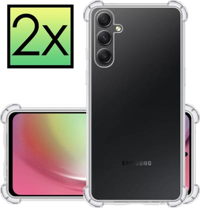 Hoesje - 2 Stuks - Geschikt voor Samsung Galaxy A54 - Sterk & Shockproof - Siliconen Case - Back Cover - Telefoon Hoes Shock Proof - Transparant