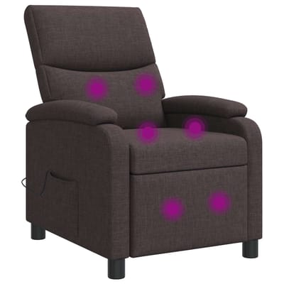 vidaXL - Massage - Relaxstoel - Donkerbruin - Stof