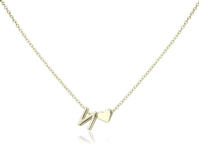 Gouden Hartvormige Letterketting voor Dames, Geplateerde Initialen Ketting als Verjaardagscadeau voor Vrouwen en Meisjes