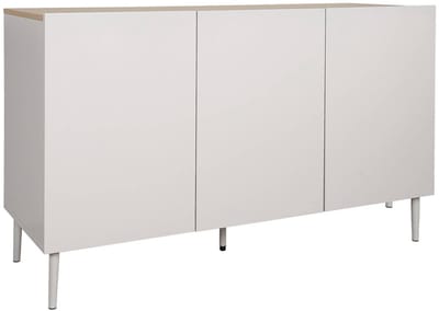 sweeek - Dressoir metaal en houtdecor met 3 deuren 120cm - ashton