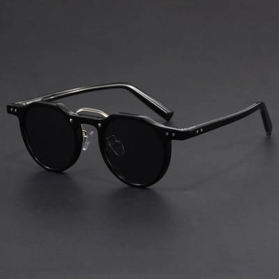 Klassieke Vintage Ronde Frame Zonnebril Mannen Vrouwen Hip-hop Punk Stijl UV400 Zonnebrillen Retro Mode Brillen black