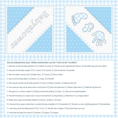 Baby Shower Quiz Servetten 20-stuks