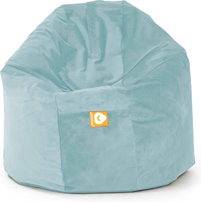 Whoober ronde zitzak Ibiza XL velvet aqua - Wasbaar - Zacht en comfortabel