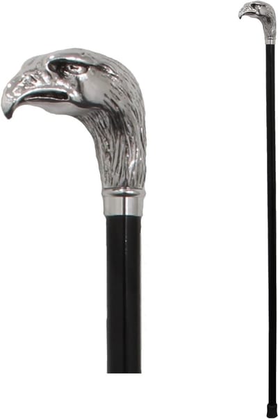 Wandelstok - Steunstok - Dagelijks gebruik - Adelaar handgreep - 95 cm - Zwart