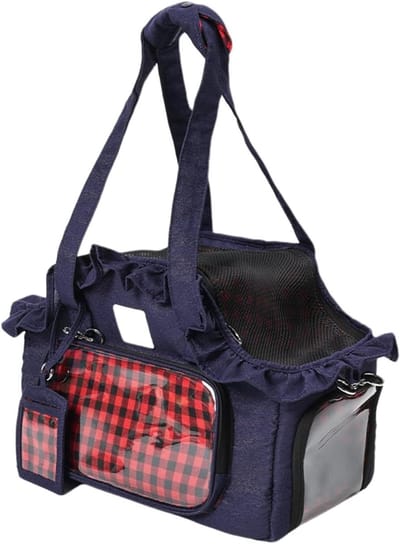 Kattendraagtas - Hondenmand Reistas - Veilig Vervoer - Anti-ontsnapping Ontwerp - 50 x 21.1 x 30 cm - Donkerblauw