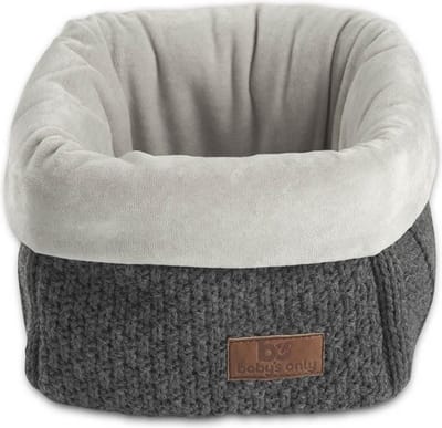 Baby's Only Gebreide commodemandje - Opbergmandje - Commode organizer - Babykamer accessoires Robust - Antraciet