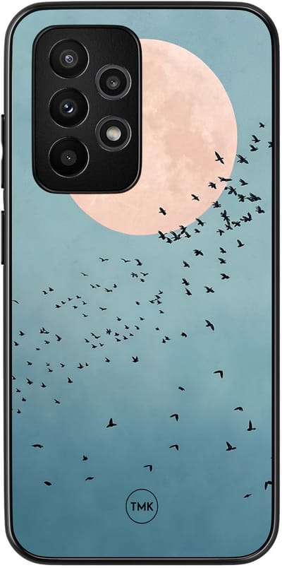 Hoesje geschikt voor Samsung Galaxy A52 5G - Moon birds - Blauw - TPU case - Vogel - Hardcase zwart telefoonhoesje