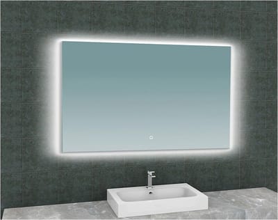 Wiesbaden Soul spiegel rechthoek met LED, dimbaar en spiegelverwarming 120 x 80 cm
