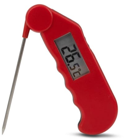 Gourmet Thermometer waterbestendige thermometer met opvouwbare meetprobe -Rood