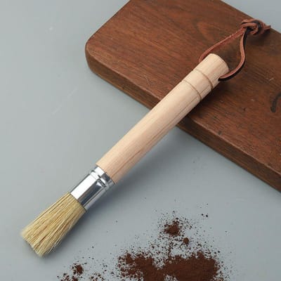 Ensemble de brosses de nettoyage Rétro Barista Nettoyeur Machine à café Brosse en bois massif Accessoires machine à café gray