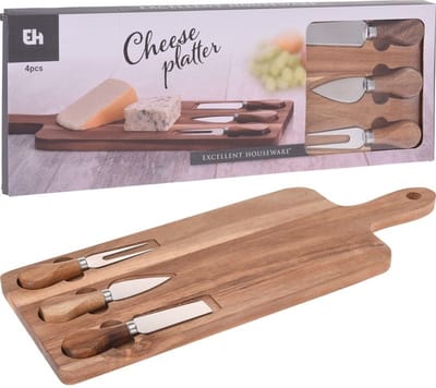 Kaasplank met 3 kaasmessen