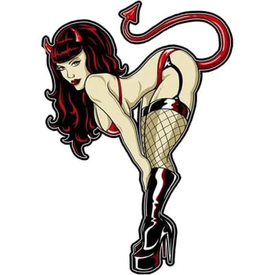 Motorfiets stickers Lethal Threat Pin Up Pecheresse