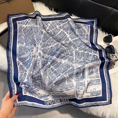 Écharpe Carrée en Soie Imprimé Mode de Luxe 70*70cm Bandeau Cheveux Satin Doux Foulard Cravate Bandeau pour Cheveux Féminin Foulard Ruban de Sac gray