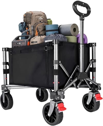 JCP® Bolderkar - 70L Capaciteit - Bolderkar Opvouwbaar - Opvouwbare Bolderkar - Zwart - 31cm x 57cm x 93cm