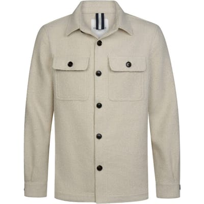 Overshirt Profuomo creme katoen