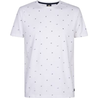 Petrol Industries witte heren t-shirt   Ronde hals   Regular fit   Grafisch patroon   Korte mouw Wit XL