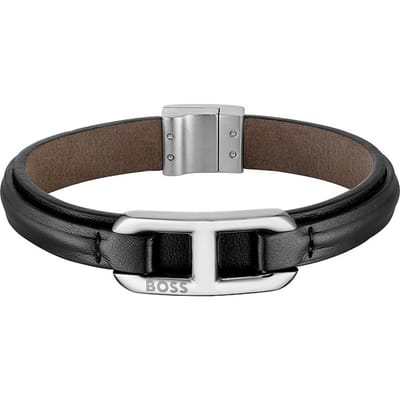 BOSS HBJ1580783M Heren Armband - Leren armband