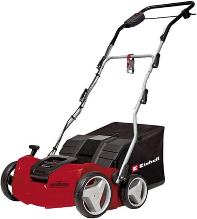 Verticuteerder en Beluchter - Gazononderhoud machine - Grasmat verzorgen - 3-in-1 functie - 40 cm werkbreedte - Zwart Rood