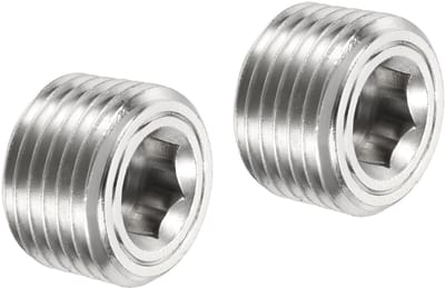 Dailygoods- Pijpplug Premium Messing - Buitendraad Fitting - Zeskantkop - Corrosiebestendig - Luchtdicht - 1/4" NPT, 15 mm lengte - Buisplug