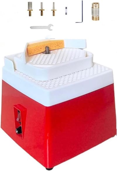 Draagbare slijpmachine - Glasbewerking tool - Mozaïek maken - 2-in-1 functie - 11x16.5 cm tafel - Rood